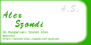 alex szondi business card